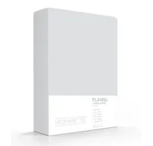 Romanette flanel hoeslaken  Zilver 140x200