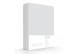 Romanette flanel hoeslaken  Zilver 140x200