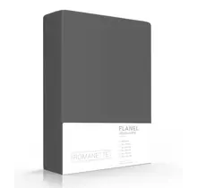 Drap-housse en flanelle Romanette Anthracite 180x200