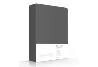 Romanette flanel hoeslaken  Antraciet 180x200