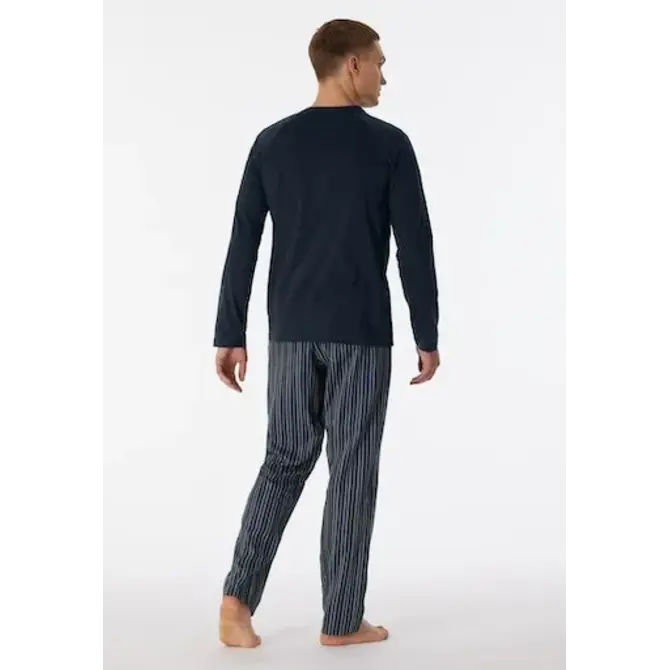 Schiesser Pyjama Long nightblue 180274 56/XXL