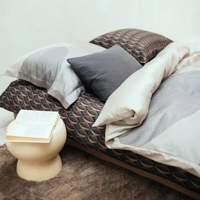 Vandyck Bouncing housse de couette 1 personne (140x200/220) off black Vandyck Bouncing housse de couette 1 personne (140x200/220) off black