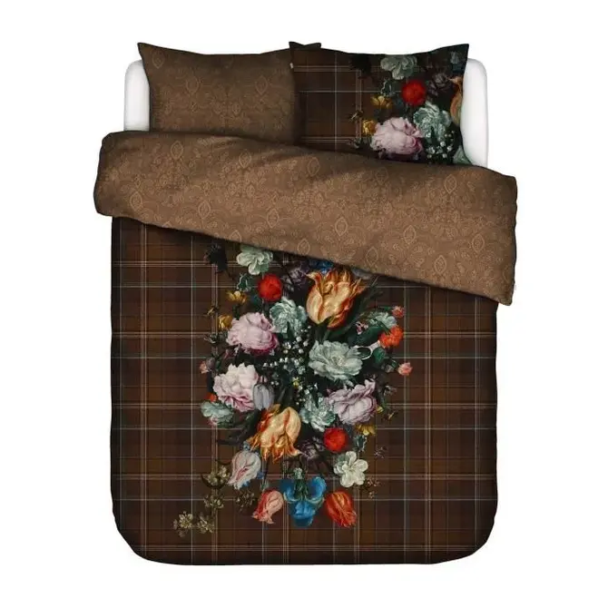 Essenza for Maurtitshuis  Beautiful Bouquet Dekbedovertrek 1p set 140x220 Brown Essenza for Maurtitshuis  Beautiful Bouquet Dekbedovertrek 1p set 140x220 Brown