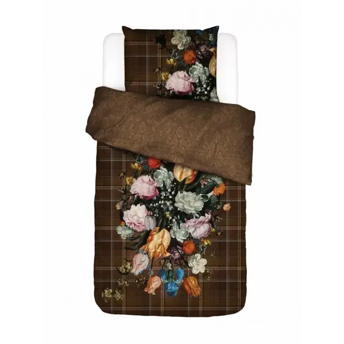 Essenza for Maurtitshuis  Beautiful Bouquet Dekbedovertrek 1p set 140x220 Brown Essenza for Maurtitshuis  Beautiful Bouquet Dekbedovertrek 1p set 140x220 Brown