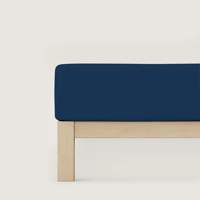 Schlafgut Drap-housse en pur jersey XL - 180x200 - 200x220 570 Bleu profond