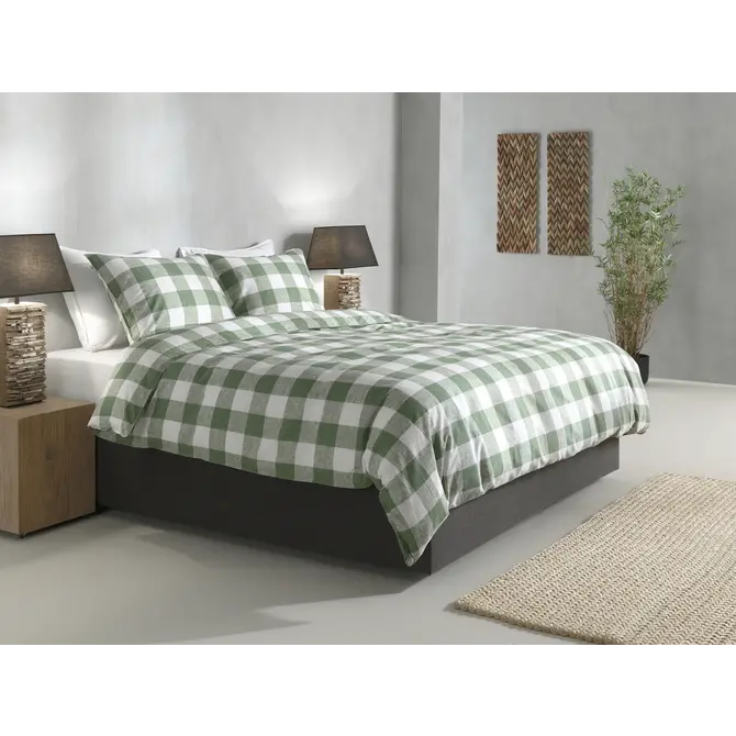 Zo! Home Quattro di Lino Dekbedovertrek 240x200/220 Moss Green