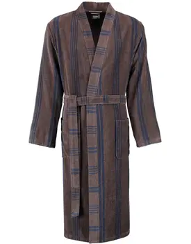 Cawö Heren Kimono Badjas extra licht 2508 - Tabak  48