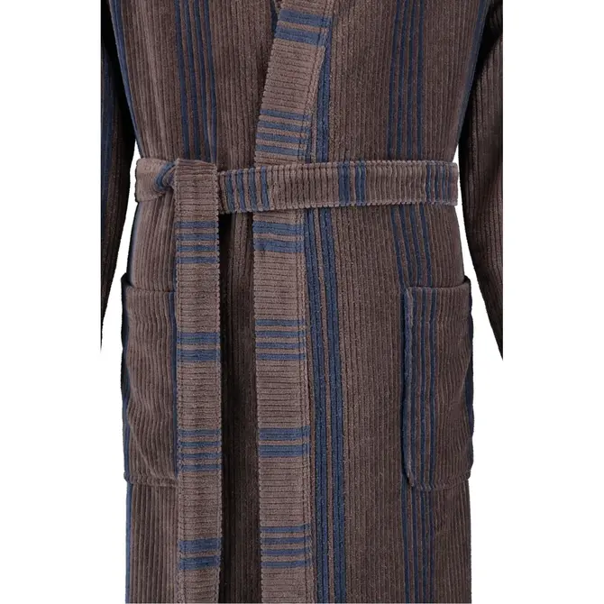 Cawö Heren Kimono Badjas extra licht 2508 - Tabak  48