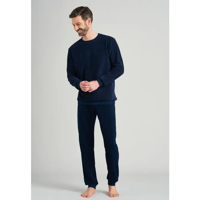 Schiesser pyjama homme long 175605 bleu nuit