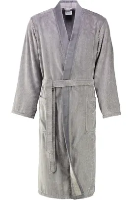 Cawö Heren Badjas 5840 Velours Kimono Stein 50