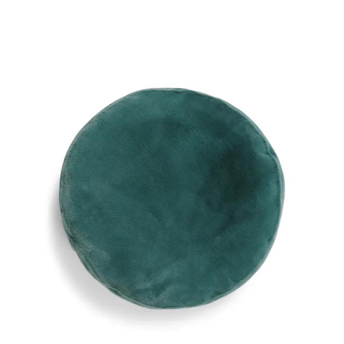 Essenza Mads Coussin en fourrure vert récifal 45 cm rond