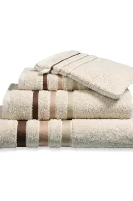 Vandyck Prestige Lines Cream Tan Guest towel 40x60