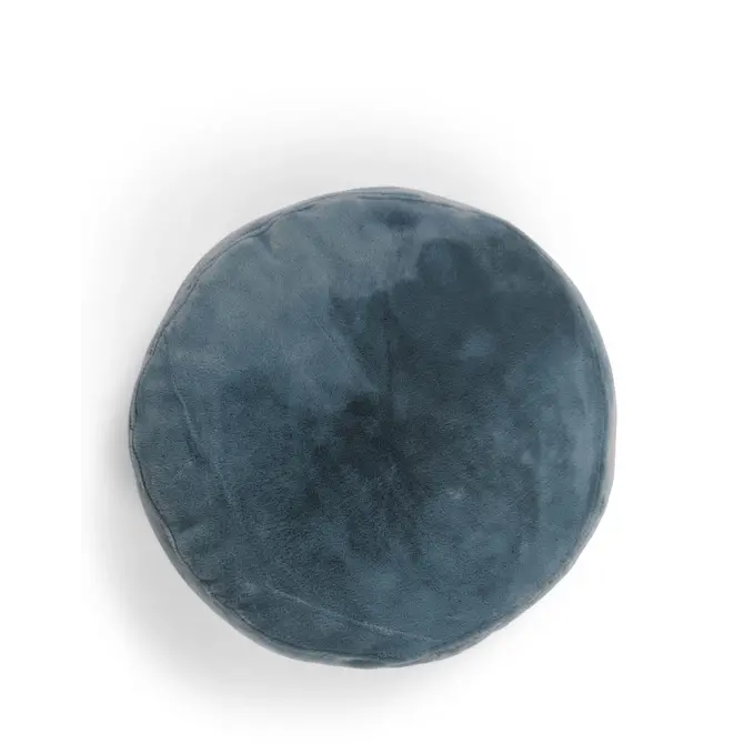 Essenza Mads Coussin en fourrure Denim 45 cm rond