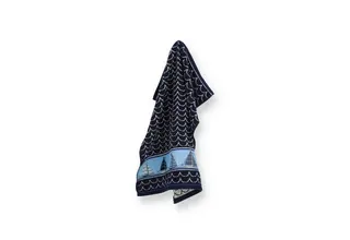 Bunzlau Castle Tea towel Boat Dark Blue