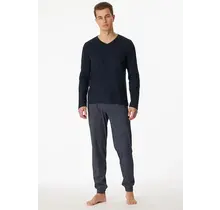 Schiesser Pyjama Long nightblue 180843 48/S