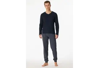 Schiesser Pyjama long bleu nuit 180843 48/S