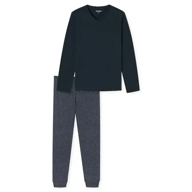 Schiesser Pyjama long bleu nuit 180843 48/S