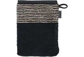 Cawö Two-Tone  Washandje schwarz 16/22