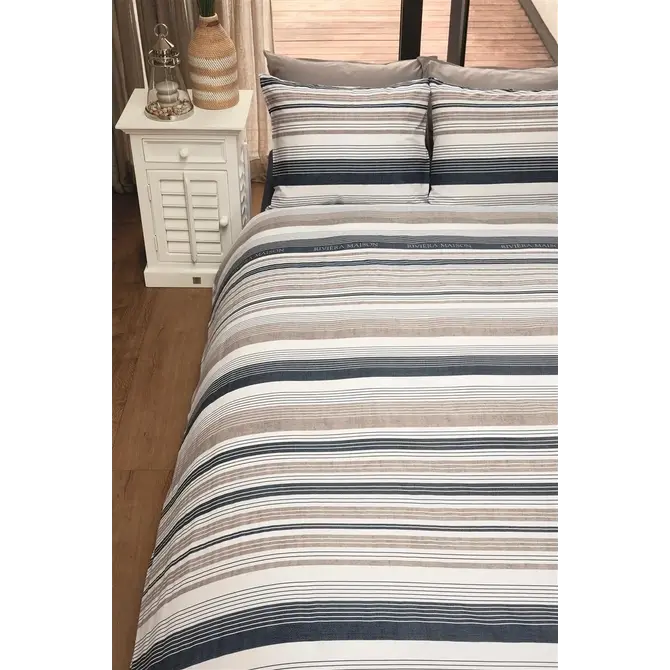 Riviera Maison Housse de couette Sturdy Stripe Navy Blue 200x200/220 cm Riviera Maison Housse de couette Sturdy Stripe Navy Blue 200x200/220 cm