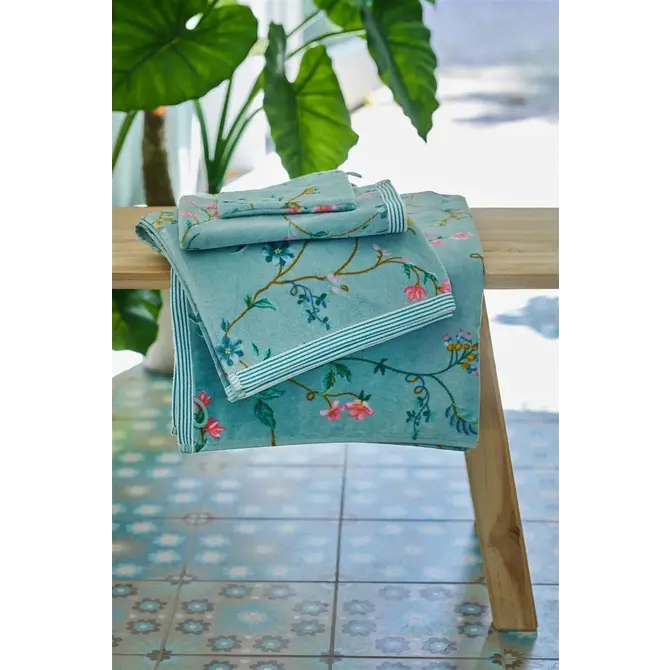 Pip Studio Les Fleurs Serviette de bain - Bleu 70 x 140 cm