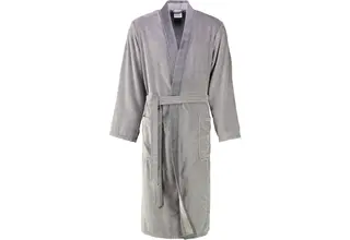 Cawö Heren Badjas 5840 Velours Kimono Stein 48