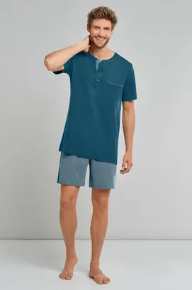 Schiesser heren Shortama 173863 petrol