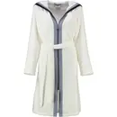 Cawö Cawö Dames Badjas met Capuchon en Rits 6598 Weiss 46