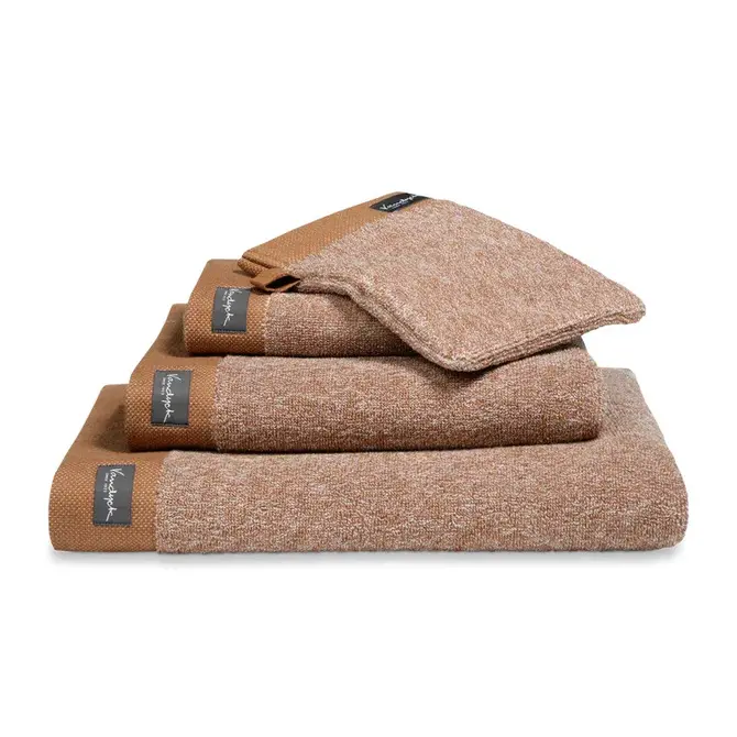 Vandyck Home Gant de toilette Mouline Cognac 16x22