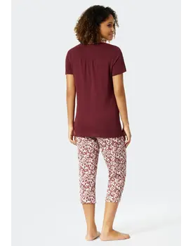 Schiesser Pyjama 3/4, korte mouw plum 176994 38/M