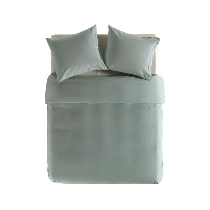 Yellow Chambray Dekbedovertrek 200x200/220 Jade Green