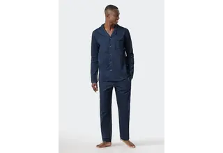 Schiesser Pyjama long bleu foncé 178337 54/XL