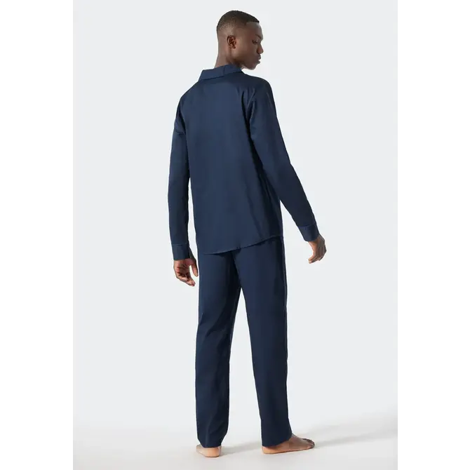 Schiesser Pyjama long bleu foncé 178337 54/XL