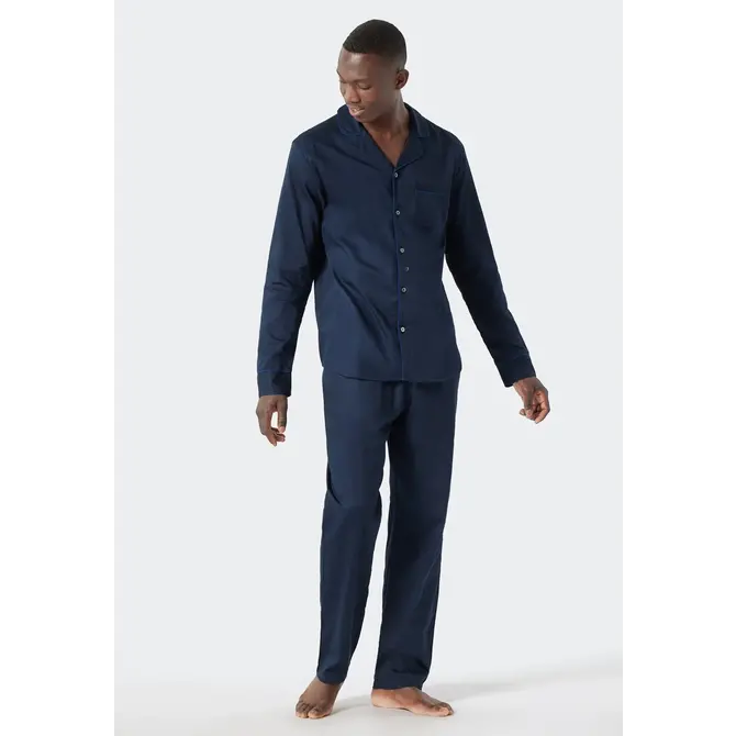 Schiesser Pyjama Long dark blue 178337 54/XL