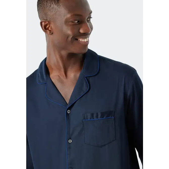 Schiesser Pyjama Long dark blue 178337 54/XL