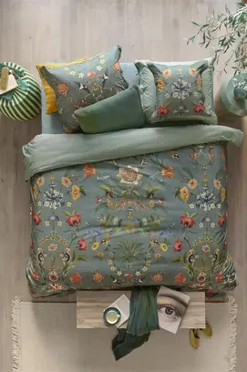 Pip Studio Botanico Verde Dekbedovertrek  Blauw 260x200/220 cm