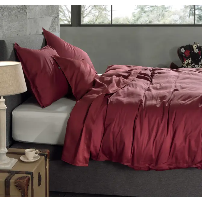 Zo! Home Satinado Dekbedovertrek 140x200/220 Spicy Red