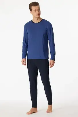 Schiesser Pyjama Long royal blue 180267 52/L