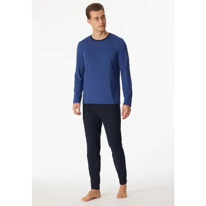 Schiesser Pyjama Long royal blue 180267 52/L