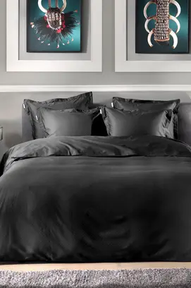 Heckett & Lane Punto housse de couette 240x200/220 Moonless Black