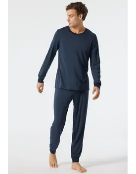 Schiesser Pyjama Long dark blue 178114 58/3XL