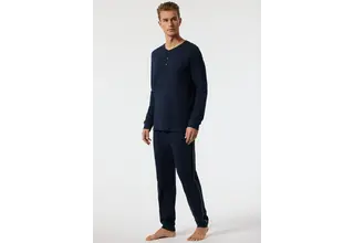 Schiesser Pyjama long bleu foncé 178109 58/3XL