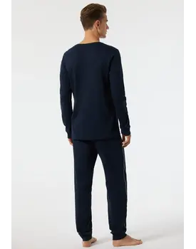 Schiesser Pyjama Long dark blue 178109 58/3XL