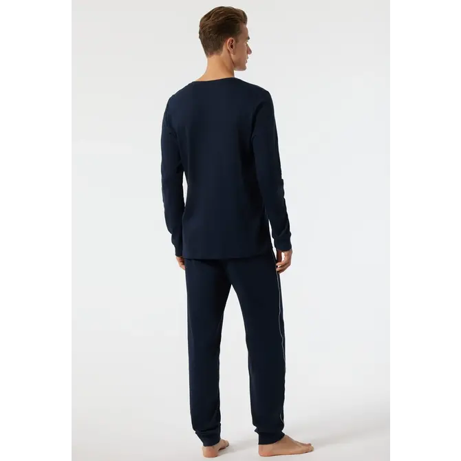 Schiesser Pyjama long bleu foncé 178109 58/3XL