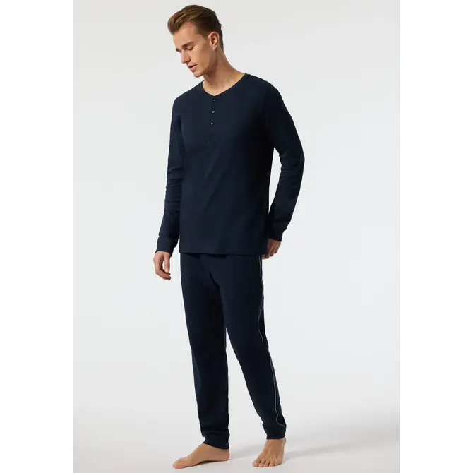 Schiesser Pyjama Long dark blue 178109 58/3XL