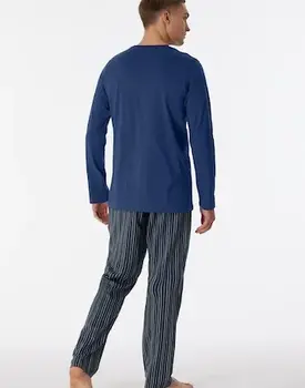 Schiesser Pyjama Long navy 180273 54/XL