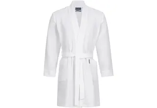 Morgenstern badjas Sascha Kimono wafelstof kort 100cm Wit XL