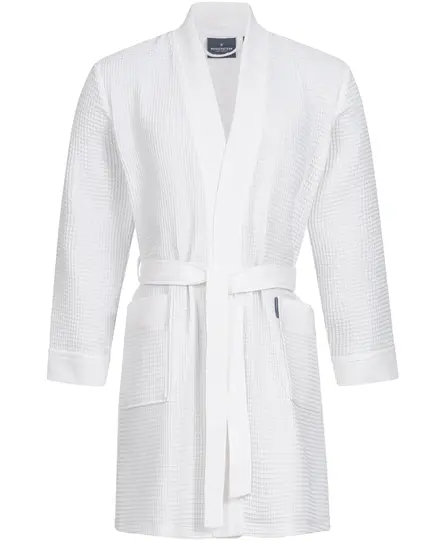Morgenstern badjas Sascha Kimono wafelstof kort 100cm Wit XL