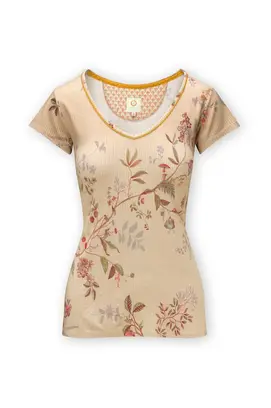 Pip Studio Toy Short Sleeve Top Amor de Dios Sand L