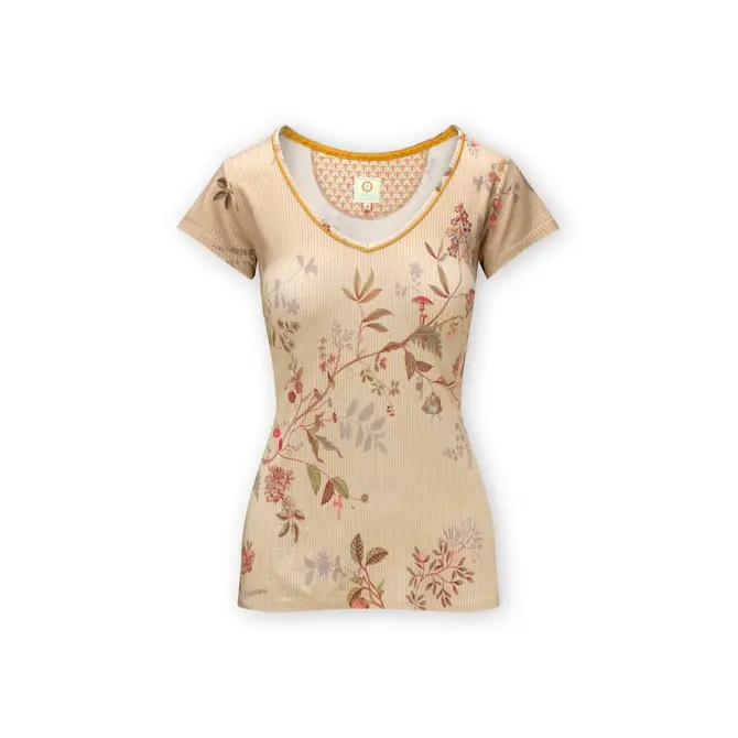 Pip Studio Toy Short Sleeve Top Amor de Dios Sand L