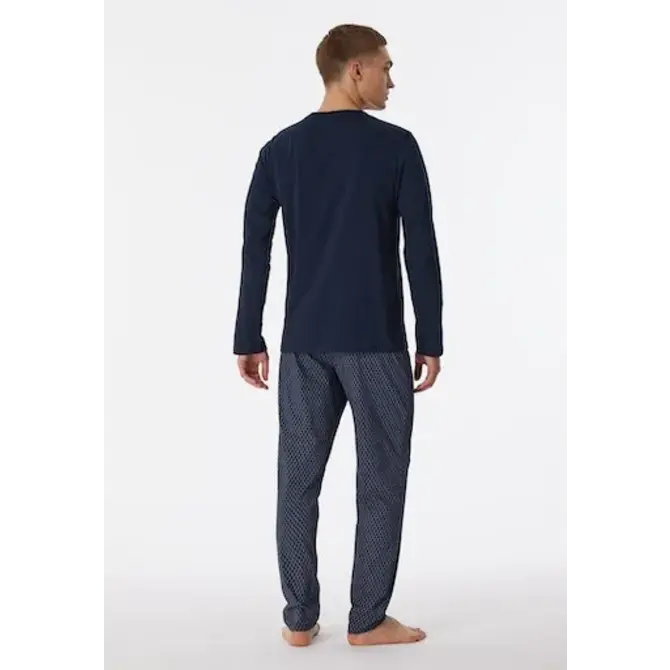 Schiesser Pyjama Long nightblue 180249 52/L
